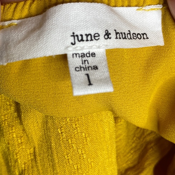 June & Hudson Long Sleeve Dress Yellow Size Large - Picture 6 of 13